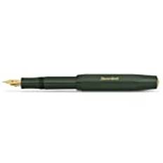 Kaweco klassisk sport reservoarpenna grön med 23 karat guldpläterad stålspets och iridium spets för bläckpatroner I sport reservoarpenna 13 cm I Nib: B (bred)