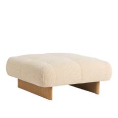 HAY - Quilton Lift Ottoman Water-Based Lacquered Walnut Base Full Upholstery Tartaglia - Fotpallar - Doshi Levien - Trä