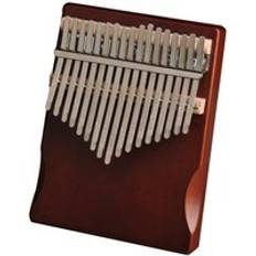 17 tangenter kalimba musikinstrument mahogny trä tum finger piano africanmbira med tuning verktyg klistermärke för nybörjare barn - Brun naken piano