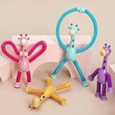 4-pack teleskop sugpropp leksak sensoriska leksaker stressminskning och minskning squishy sensoriska leksaker för barn fidget toys anti-stress leksak barnstol sugpropp leksak rolig pedagogisk
