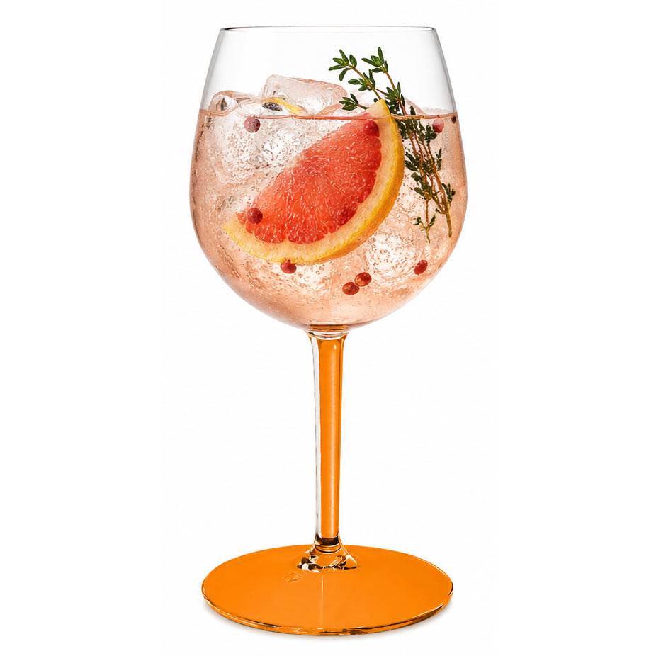 Gin & Tonic plast glas orange stilk/fod 58 cl - Tritan
