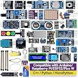 SunFounder Universal Maker Sensor Kit kompatibel med Arduino Mega/R3/R4 Minima/WiFi Nano, Raspberry Pi 5/4B/3B+/Zero 2 W/, Pico W, ESP32, C++, Python, MicroPython, nybörjare och ingenjörer