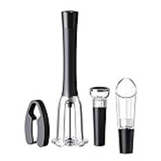 FBBULES Lufttryck Vinflasköppnare 4 Set, Inkluderar Professionell Luftpump Vinöppnare, Folieskärare, Vinstoppare Återanvändbara & Hällpip för Hem, Restaurang, Fest, Present till Vinälskare
