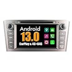 RoverOne Android-system multimediasystem för bil Toyota Avensis T25 2003-2008 med DVD-stereo GPS-navigeringsradio Bluetooth USB PhoneLink (silverram)