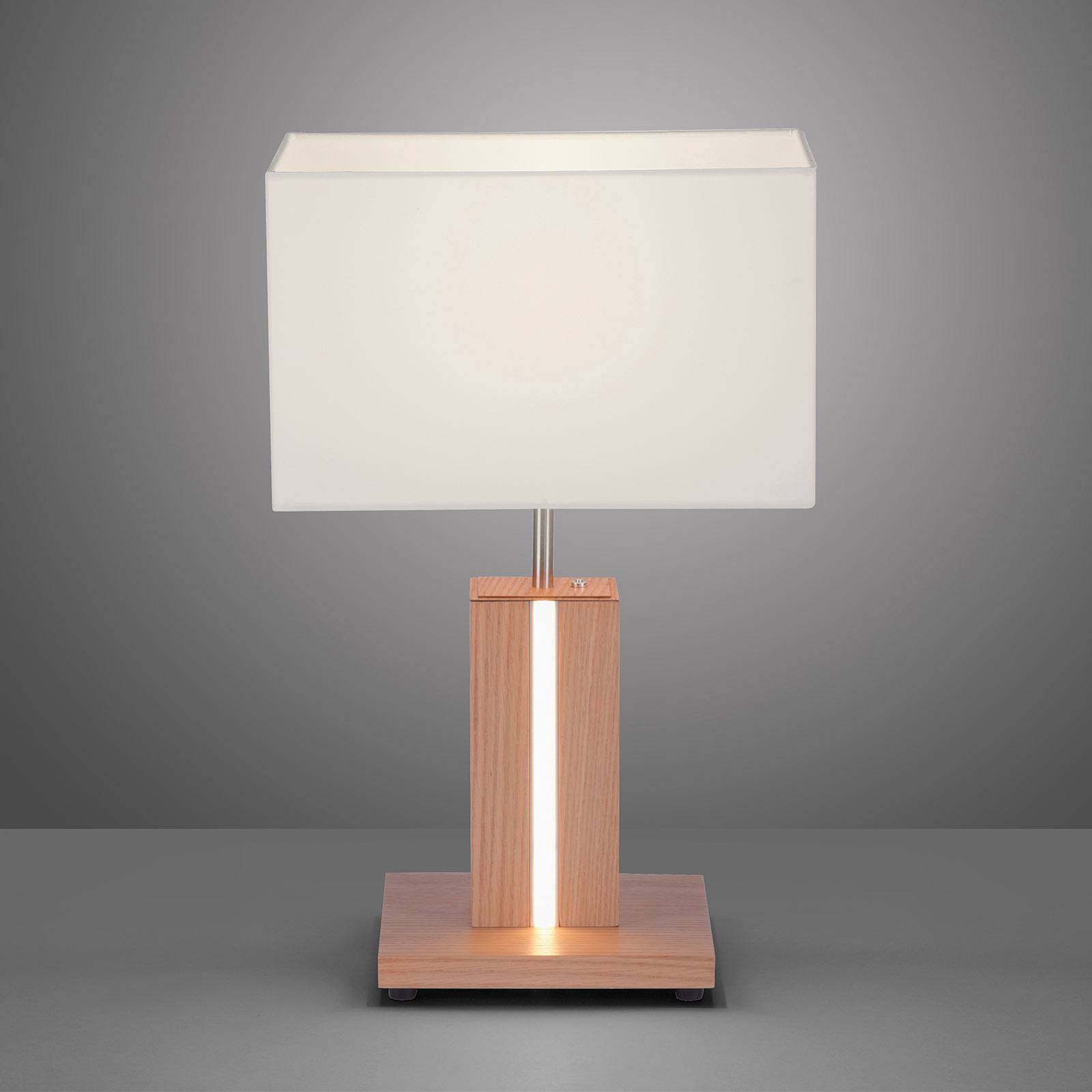 JUST LIGHT. GmbH Bordslampa Amanda, Ljust trä, Vardagsrum / matsal, Syntetmaterial, Modern, Bordslampa