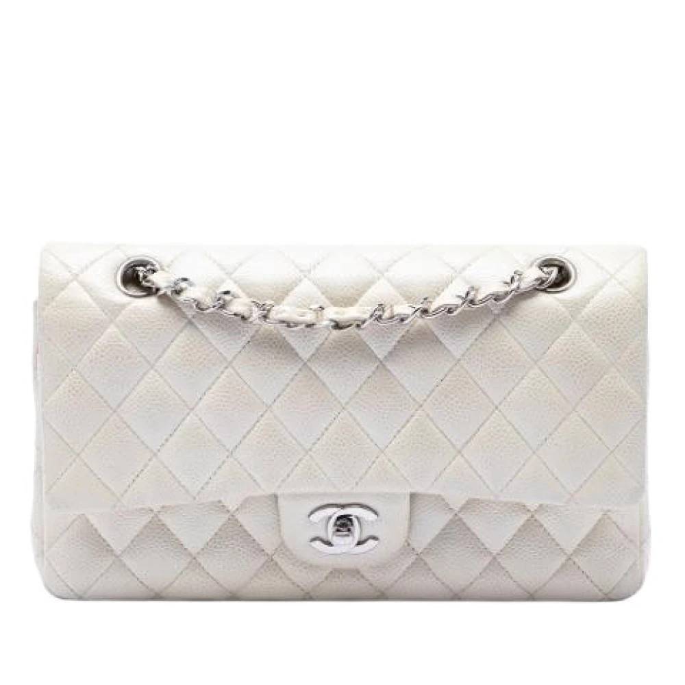 Chanel Vintage Pre-owned Vintage Double Flap Skuldertaske - Vintage - Dame - Hvid - ONE SIZE - Uld