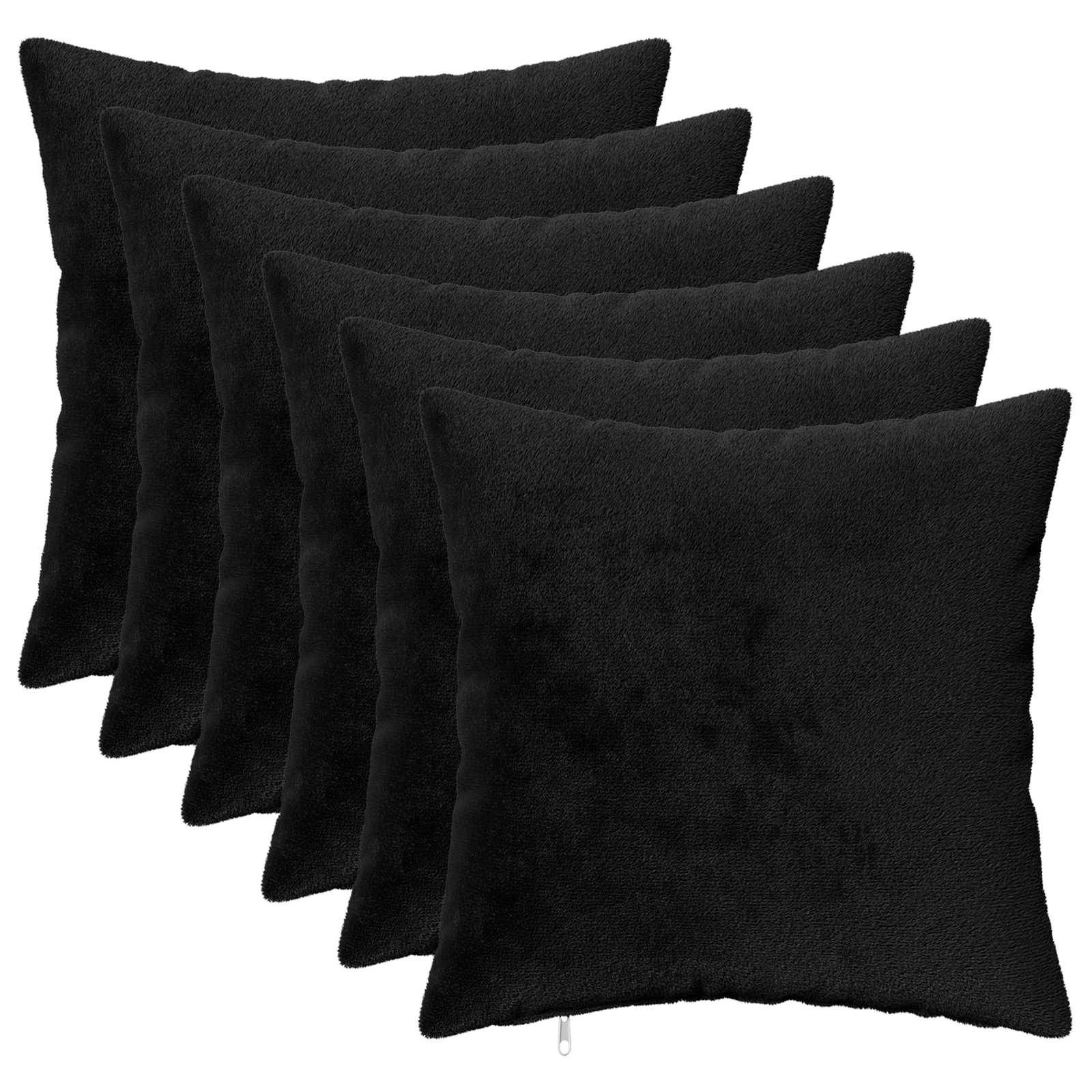vidaXL Kuddöverdrag 6 st HEERLEN Svart 30 x 30 cm Flanell
