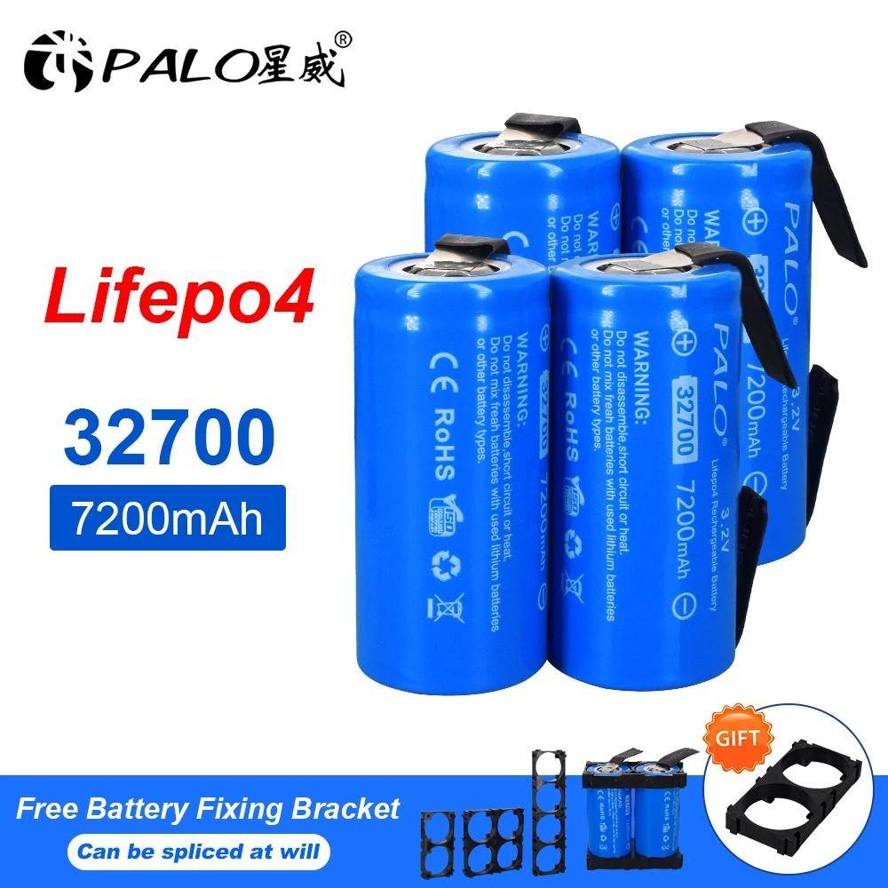 PALO 3.2V 32700 LiFePO4-batteri 7200mAh Batterier Uppladdningsbara batterier Laddar max 55A högeffektsbatteri
