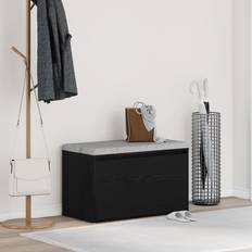 Hallbænk Sort Eg 80x40x45 cm Lavet af Træ