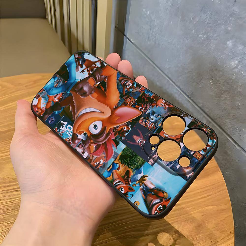 Crash-Bandicoot-Spel Telefonfodral För IPhone 17 Pro Max 15 Pro 16 14 Plus 12 13 Mini 11 Pro Stötsäkert Mjukt Fodral