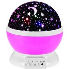 Roterande nattlampa projektor roterande stjärnhimmel stjärnhimmel master barn barn baby sömn romantisk led lampa projektion - Söt rosa