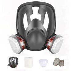 Atemschutzmaske Vollmaske mit 6001 Filter, Staubmasken Atemschutz Feinstaub,Lackiermaske für Gase Dämpfe,Epoxidharz,Spritzlackieren, Chemikalien, Schleifen, Bauarbeiten,Industrie, Landwirtschaft