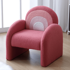 1st Wahson barnfåtöljer Söt barnfåtölj 1-sits barnfåtölj med tjock sits, barnklubbfåtölj för vardagsrum/sovrum - Rosa