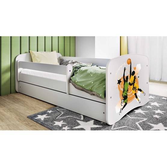 Kocot Kids Barnsäng - Babydreams Vit Med Låda - Basketboll 140x70 Cm