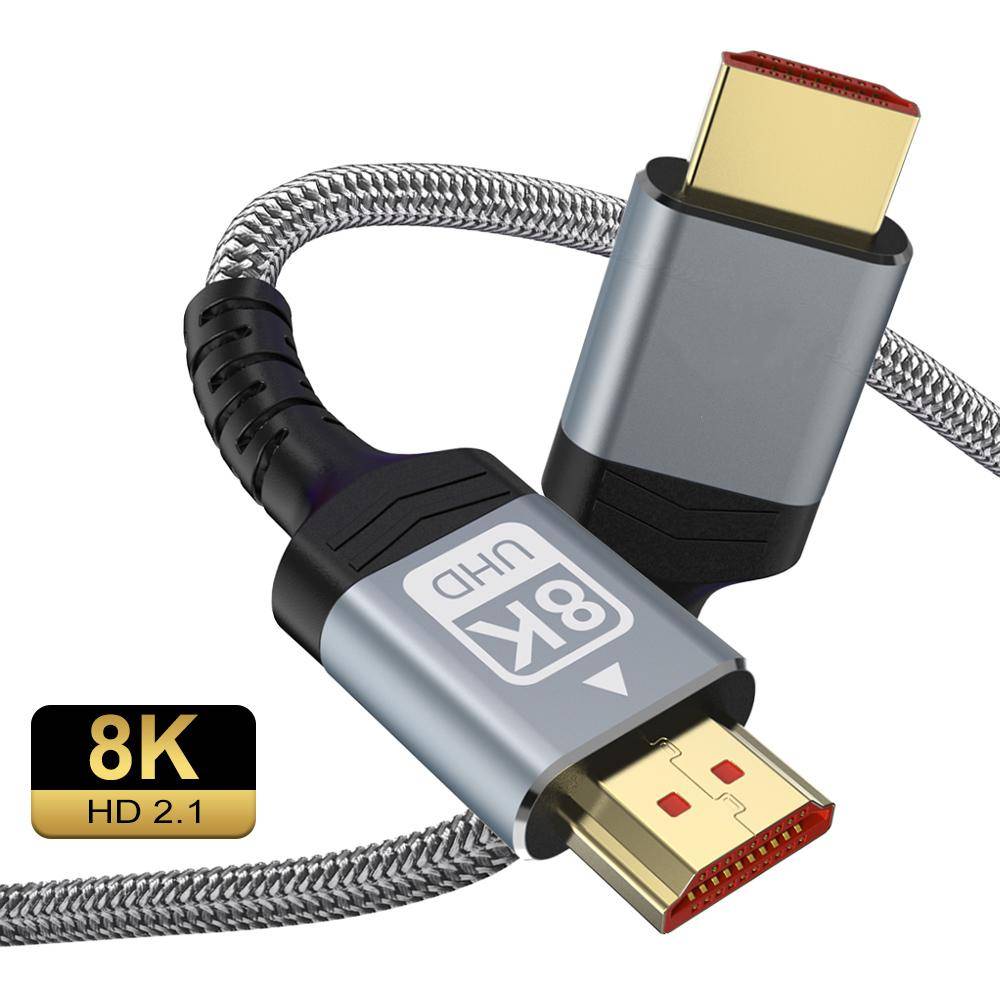 8K 4K HDMI-kabel 48 Gbps, Flätat sladd-4K@120Hz 8K@60Hz, DTS:X, HDCP 2.2 & 2.3, HDR 10 Kompatibel med Roku TV/PS5/HDTV/Blu-ray