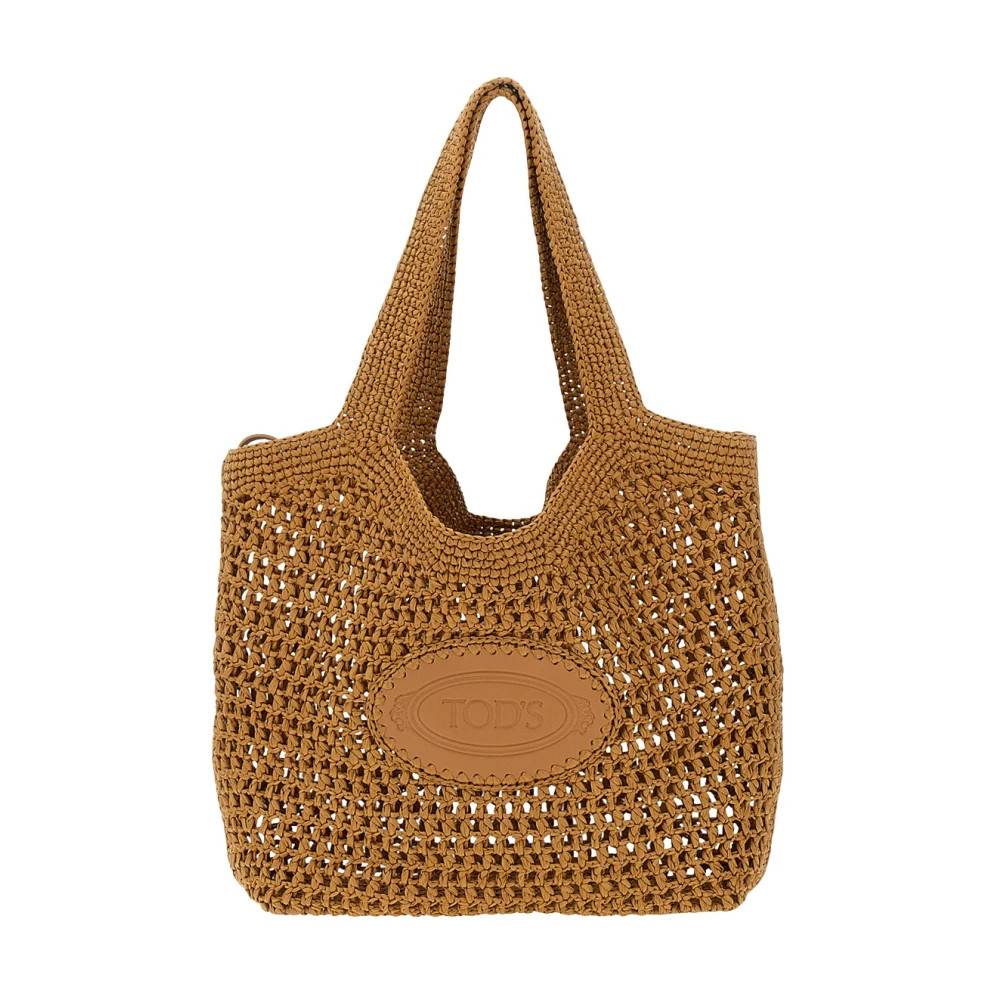 Tod's Hæklet Raffia Tote - Tasker - Dame - Brun - ONE SIZE - Læder