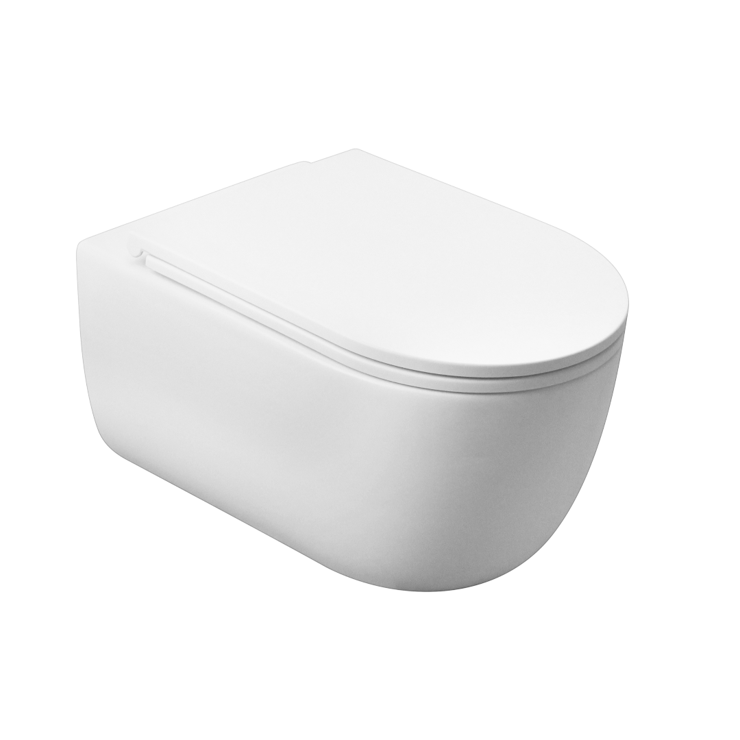 Cassøe Silent væghængt toilet, Rimless - Mat hvid