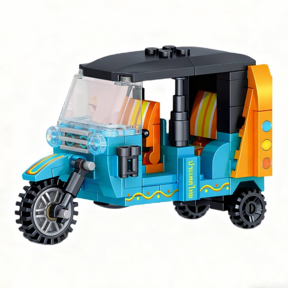 City Three-wheeled motorcycle Model MOC Building Blocks Vehicle Technical Bricks Birthday Gifts Toys for Kid Boys Children Adult