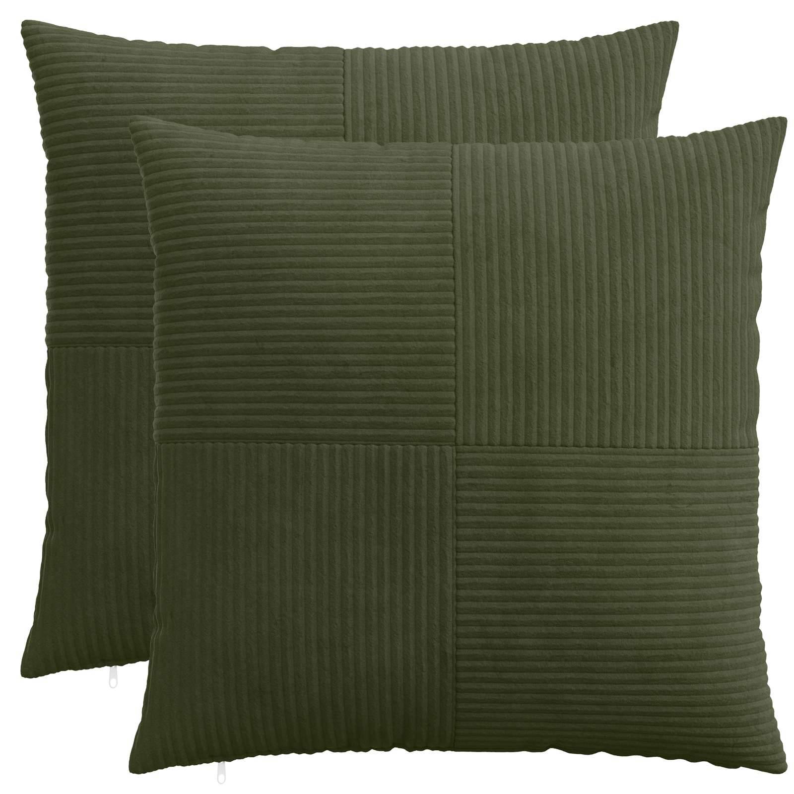 vidaXL Kuddöverdrag 2 st ALMELO Grön 80 x 80 cm manchester