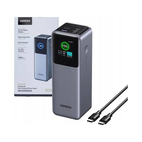 Powerbank ugreen Nexode PB722 25000 mAh 200W USB-A / 2x USB-C Grå 1 st.