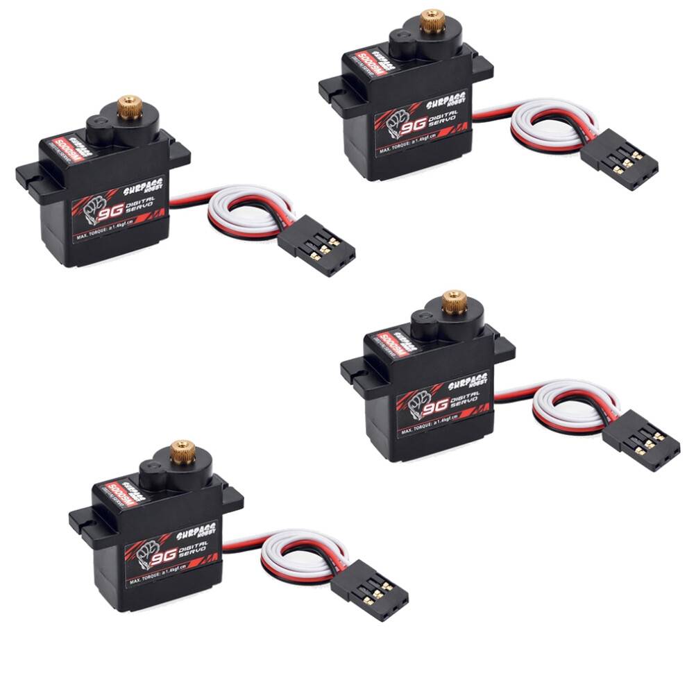 SURPASS HOBBY 4PCS S0009M 9G Digital Servos Metal Gear Servo 1.4KG Steering Gear for RC Cars Parts Airplane Boat Ship Plane