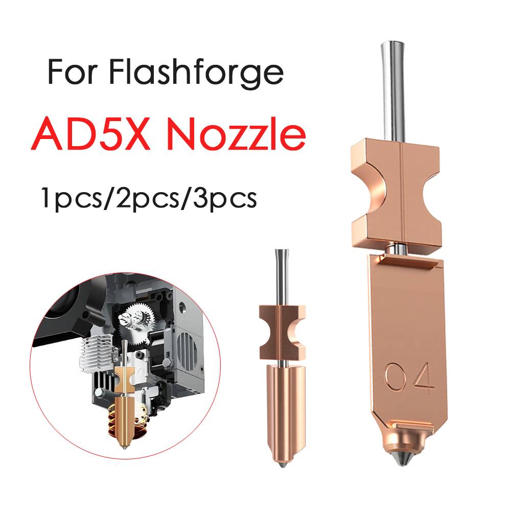New For FlashForge Ad5x Nozzle Hardened 0.25 0.4 0.6 0.8 Adverturer Ad5x Flashforge Extruder Ad5x Hotend 3d Printer Accessories