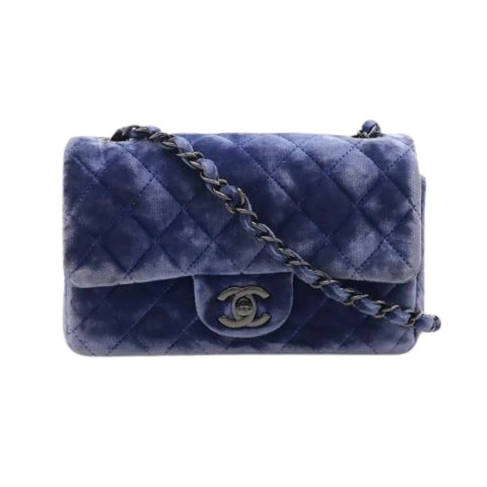 Chanel Vintage Pre-owned Vintage Skuldertaske - Vintage - Dame - Blå - ONE SIZE - Uld