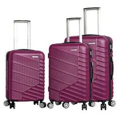 20+24+28 Inch 3Pcs EU Brand French Design ABS Luggage Set, Multi-Color Options, Expandable Large Capacity, Waterproof, Scratch Resistant, Quiet Rollin - Purple