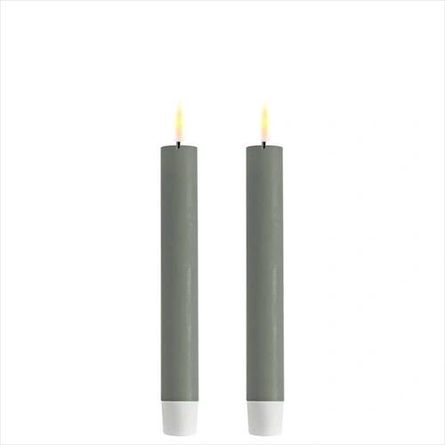 2 stk. Real Flame LED lysekrone -15 cm (Salviegrøn)