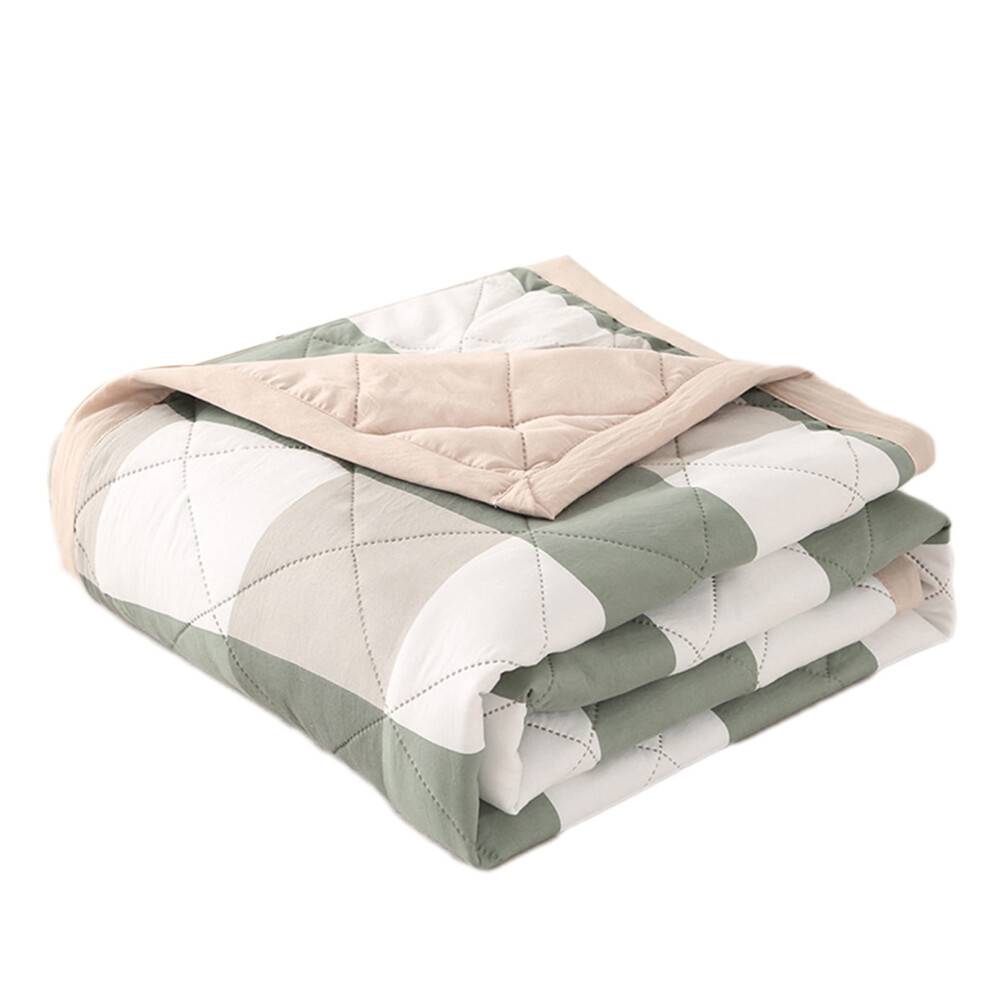 Queen Cooling Comforter 79"x59", åndbart, let silkeagtigt tæppe til varme sovende og nattesved, grøn