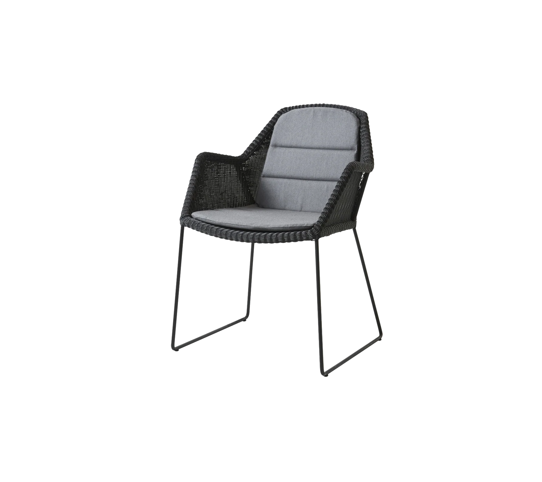 Breeze stol inkl. hynde fra Cane-line Black / Grey - Cane-line Natté - Jacobsen Plus