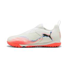 PUMA FUTURE 8 MATCH TT Laceless Mid Football Boots Youth, Shoes, White/Black/Glowing Red, 37.5