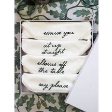 Avalon Home Avalon Home Set of 4 White Manners Collection 100% Cotton Napkins Gift Box