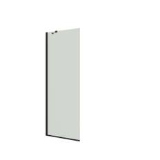 Dansani Match brusevæg, model D+stabiliseringsarm, 67 cm, klart glas, sort profil