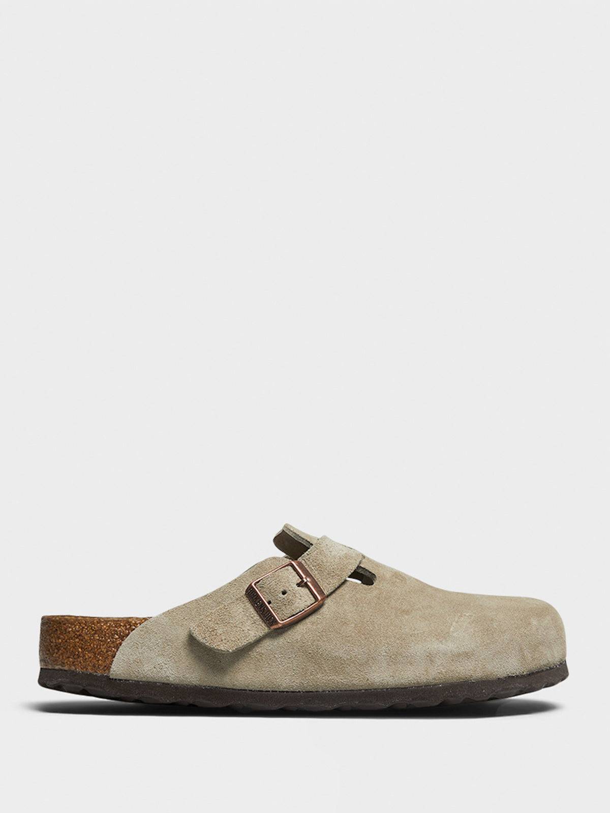 Boston Suede Regular Soft Footbed Sandals in Taupe - 45