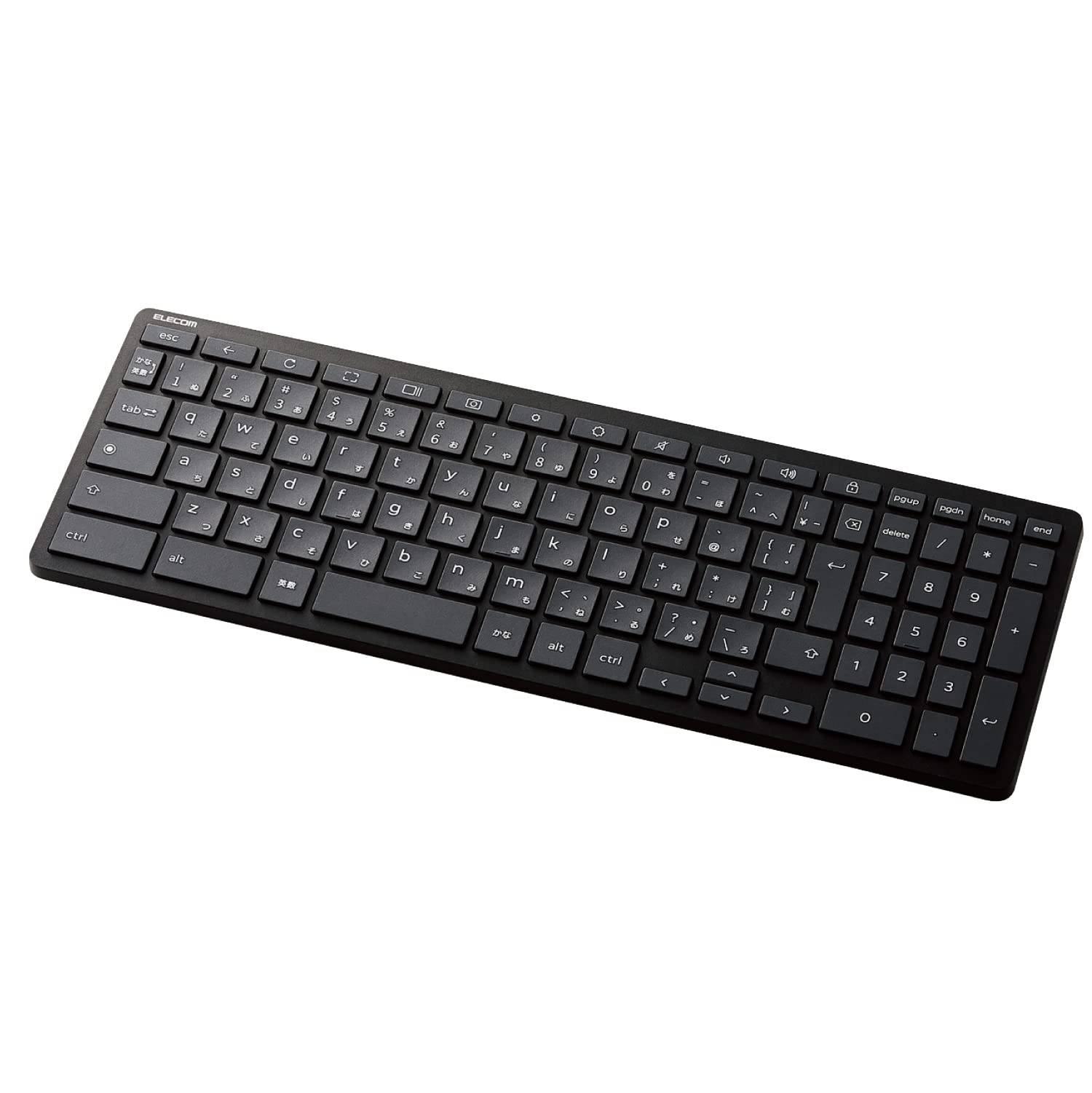 ELECOM Wireless Keyboard Bluetooth Works With Chromebook Certified Pantograph Type Antibacterial Black TK-CB02BPKBK svart
