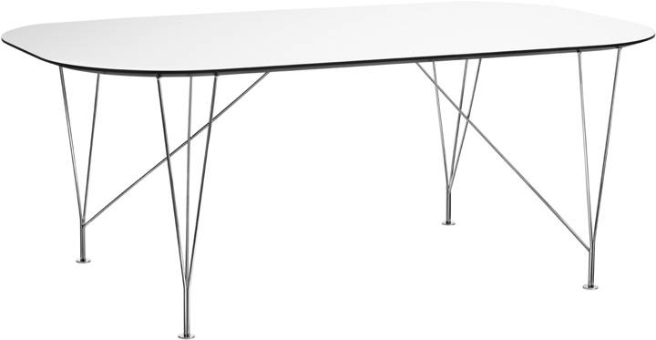 Inter Matbord Vitlaminat/krom 180x100 cm