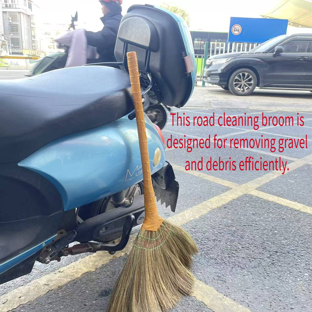 TEMU Durable Broom With A Long Handle And Stiff Bristles, Ideal For Cleaning Hard Surfaces, Carpets, And Pet Hair, Suitable For Home And Office Environments