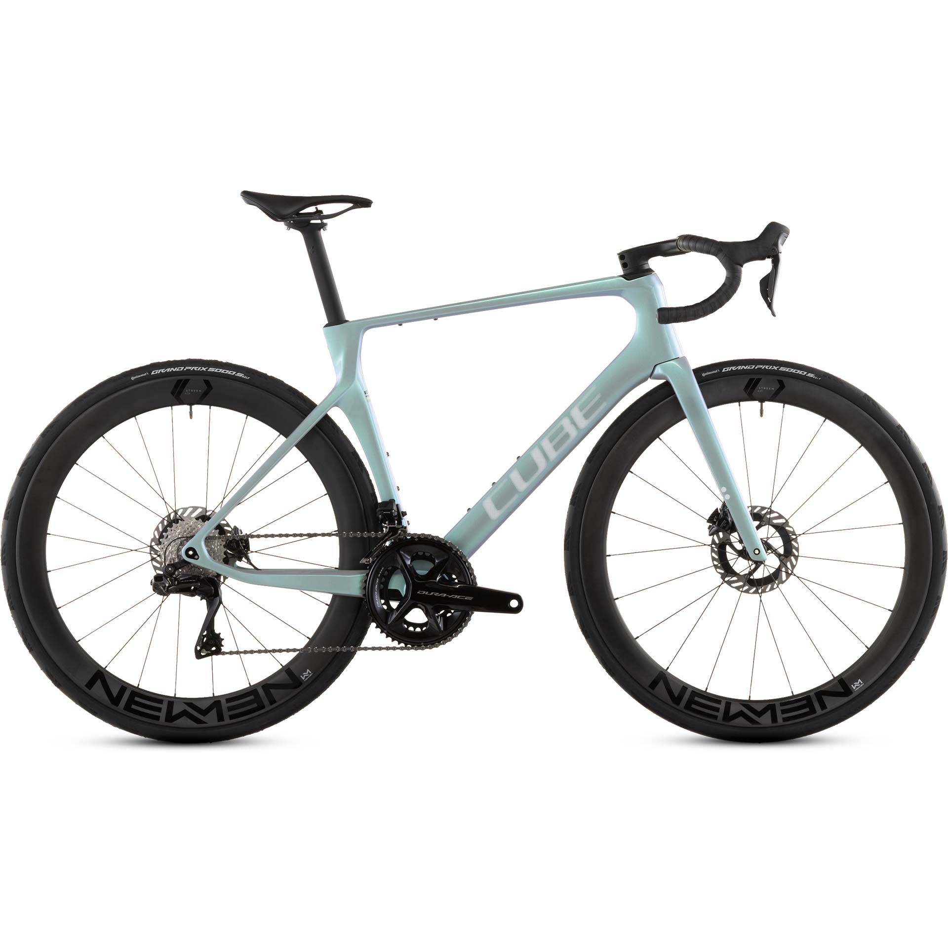 Cube Agree 2026 - Shimano Dura Ace Di2 2x12sp - Newmen Streem A.49/A.54 Carbon, 21/24 raggi, 12x100mm / 12x142mm, Tubeless Ready - 043 / 53 / greenfusion´n´white (53)