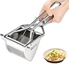 KENNOE Potatispress rostfritt stål – potatismassare – spätzlepress – professionell potatiskompressare – jordgubbspress för potatismos, fruktjuice, grönsaksgröt, puré