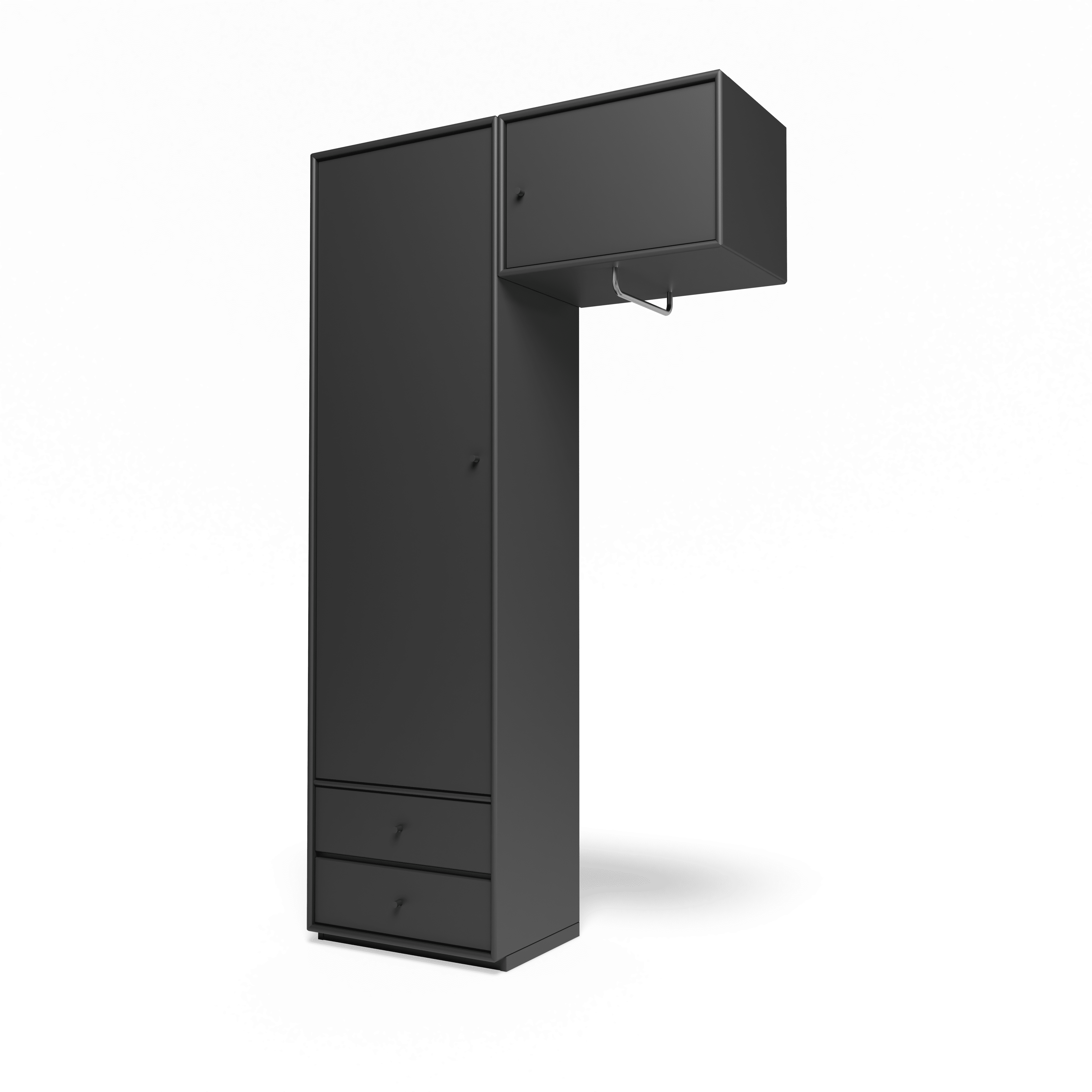 Attire II garderobe, inkl. sokkel 3 cm fra Montana Anthracite - Jacobsen Plus