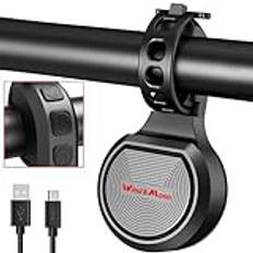 Cykelklocka, elektriskt hornlarm, justerbar volym 130 decibel, IPX6 vattentätt elektrisk horn, lämplig för 22-32 mm cyklar och mountainbikes