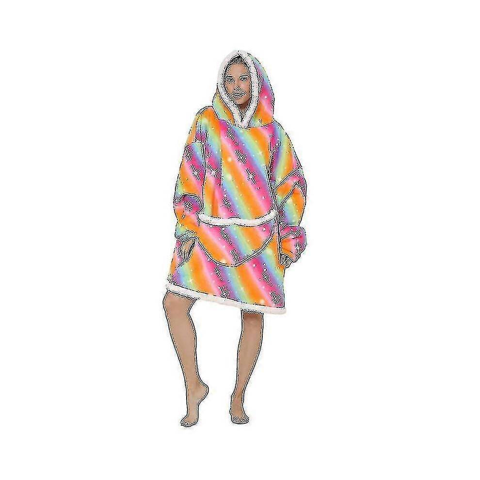 (Jackpot) Super Dalian Hoodie Blanket Hoodie Super Soft Sherpa Wool Giant Sweatshirt For Adults_x