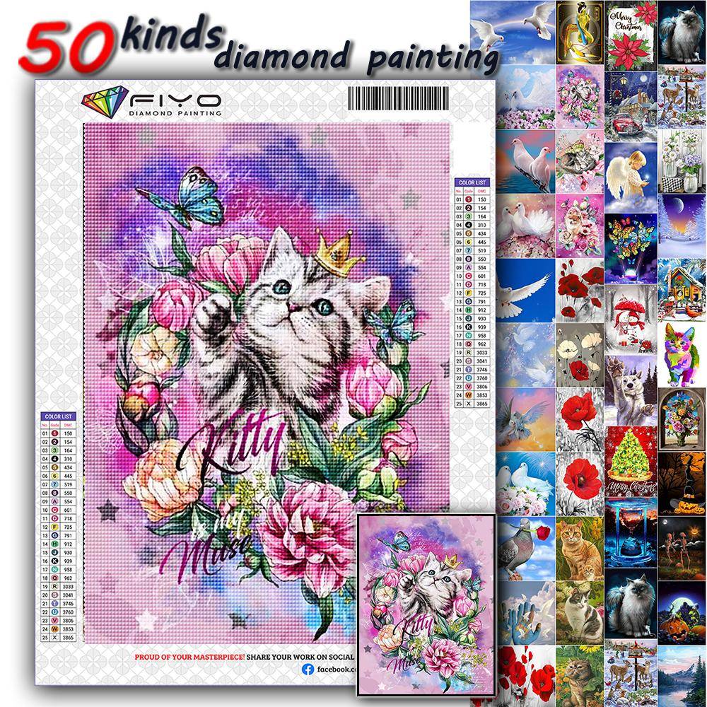 5D Diamantmålning Landskap Diamantbroderi Blomma Djur Full Borr Fyrkantig Diamantkonst Strassmosaikdekor för hem blue