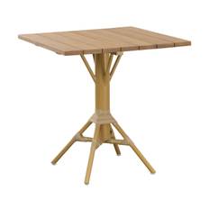 Nicole cafébord almond/teak 70x70 cm - Beige/Träfärg