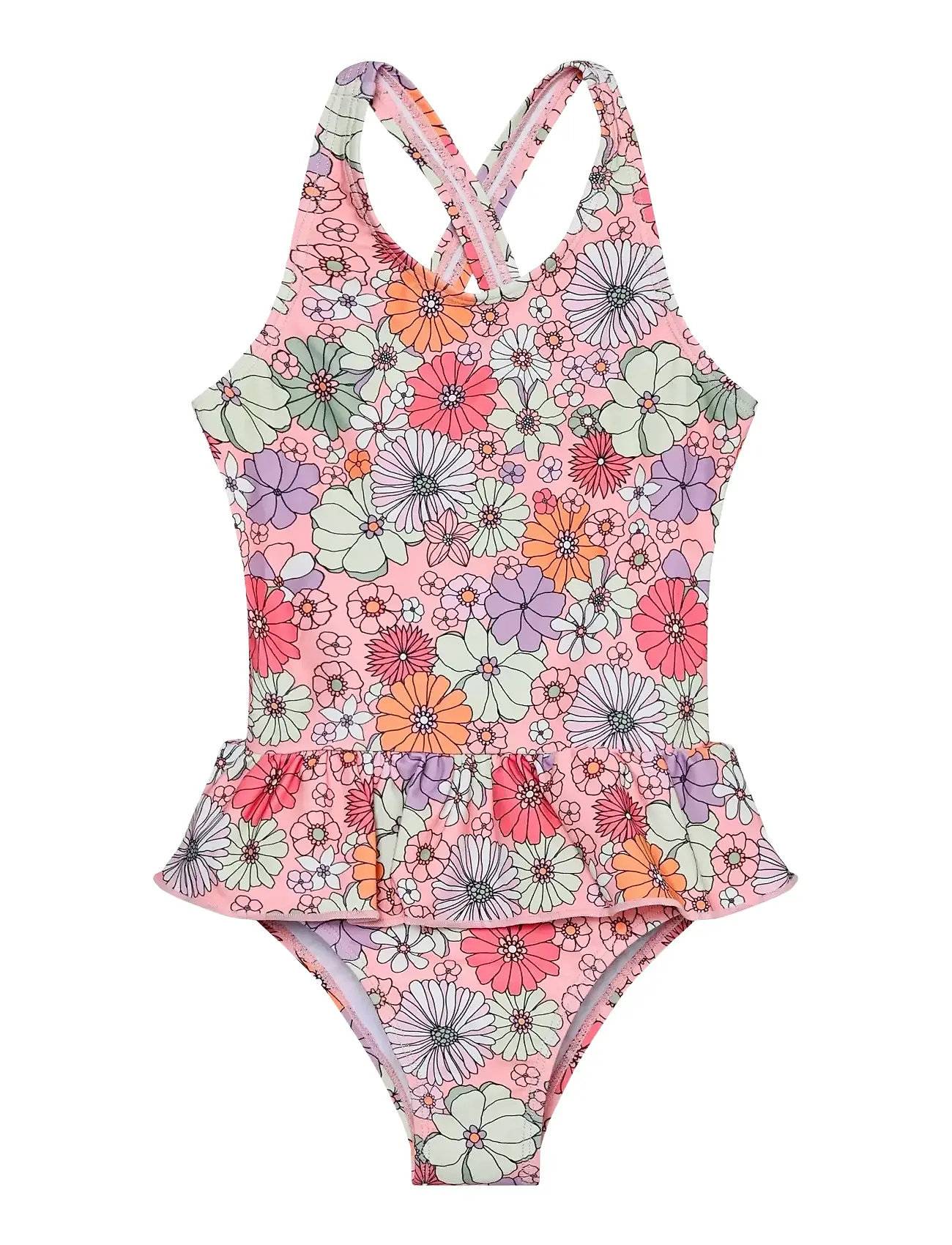 Color Kids Swimsuit W. Skirt, Aop - Multi/patterned - 140