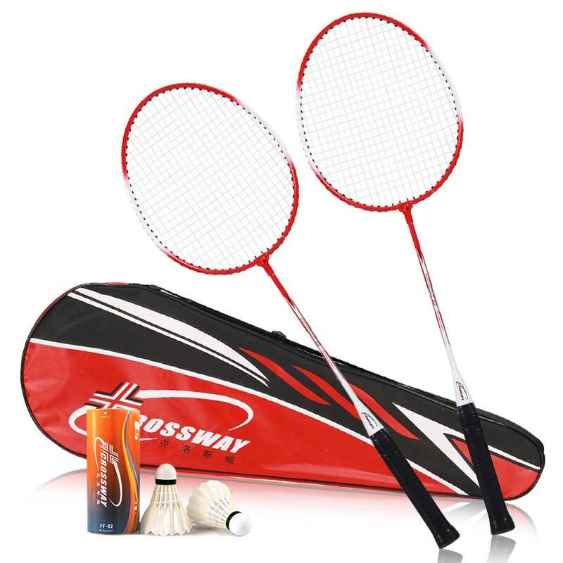 2 st titan metall badmintonracket set fitness utomhus tränings kit racket badmintonracket med 2 fjäderbollar - Färg 2