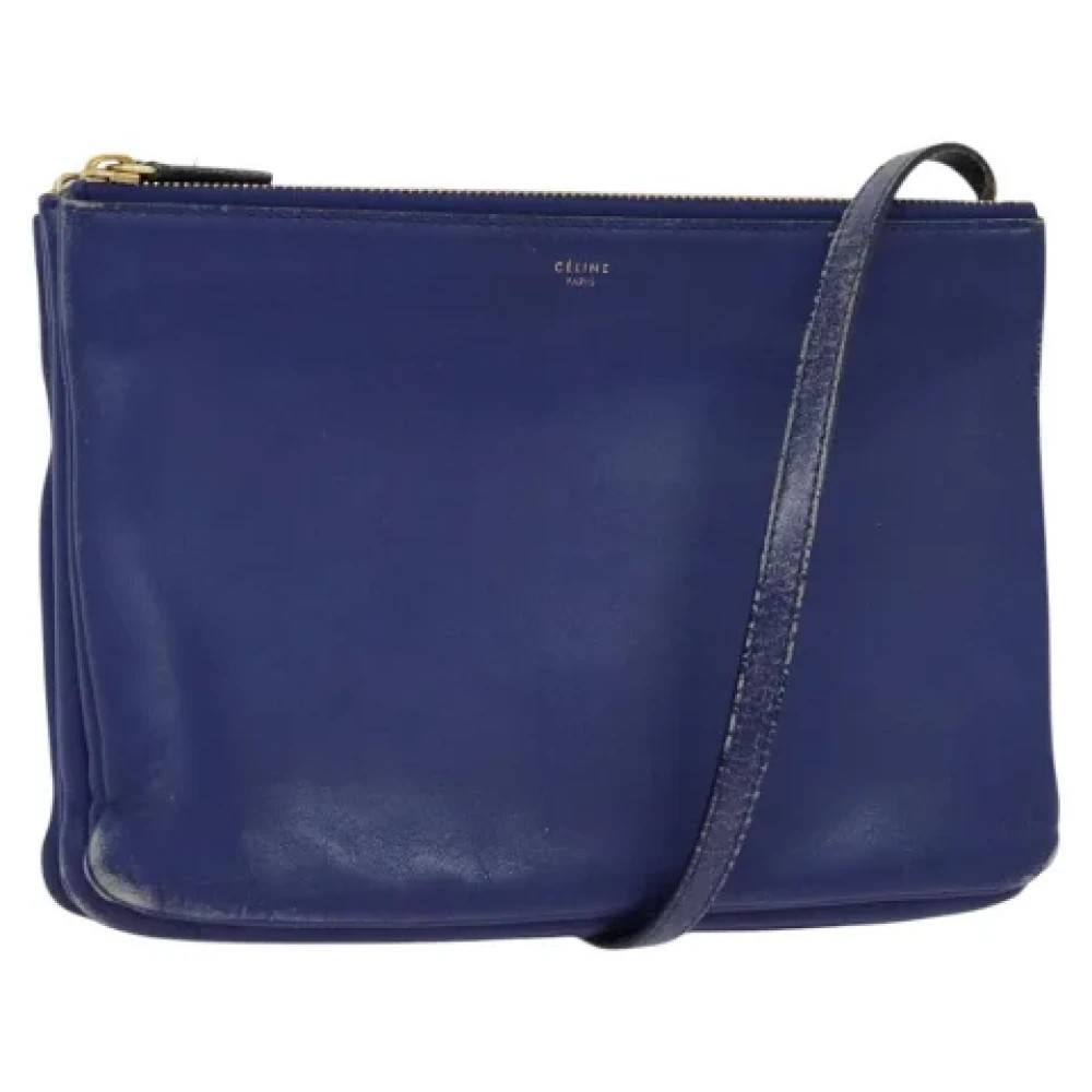 Celine Vintage Pre-owned Laeder celine-tasker - Vintage - Dame - Blå - ONE SIZE - Uld