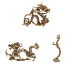 3 Styles Brass alloy Loong Crafts Ornaments Zodiac Dragon Statue Standing Dragon Decoration Home Decorations