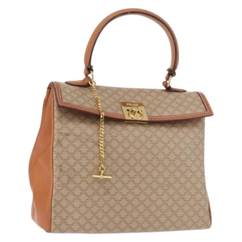 Celine Vintage Pre-owned Vintage Canvas Håndtaske - Vintage - Dame - Beige - ONE SIZE - Uld